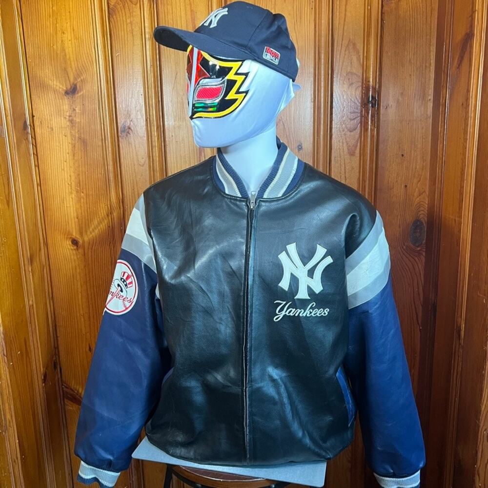 MLB XL Vintage Bomber Jacket Navy Black Oversized